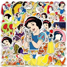 Disney pegatinas de grafiti de Blancanieves y los siete enanitos, calcomanías de dibujos animados para álbum de recortes, diario, portátil, juguete para niños, 10/30/50 piezas