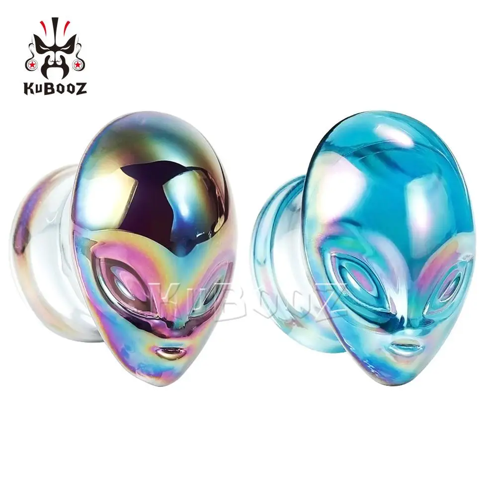 Красочные чужеродные стеклянные серьги для тела, ювелирные изделия для ушей, расширители, винтовые пробки для пирсинга, стрелы, модный подарок для женщин и мужчин