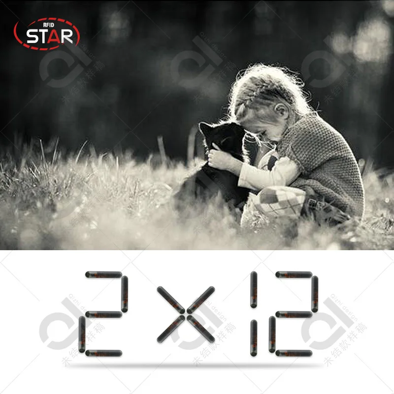 

RFID Animal ID Pet Dog Microchip T5577 FDX-A microchip 2.12*12mm 125KHz Rfid Microchips for Fish/Cat/Dog/Sheep/Cow (20pcs/pack)