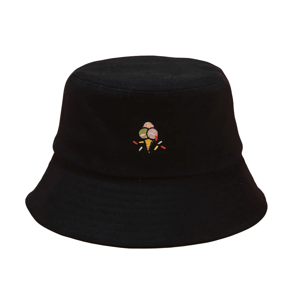 Женская парусиновая складная шляпа-ведро с милым принтом и вышивкой, шляпа от солнца, летняя шляпа-ведро, летняя женская пляжная шляпа