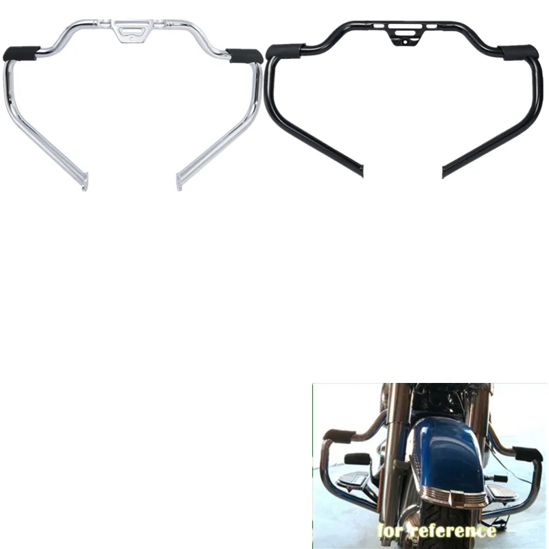 

Motorcycle Mustache Engine Crash Guard Bar For Harley Sport Glide Fat Boy 18-19 Matte Black/Chrome