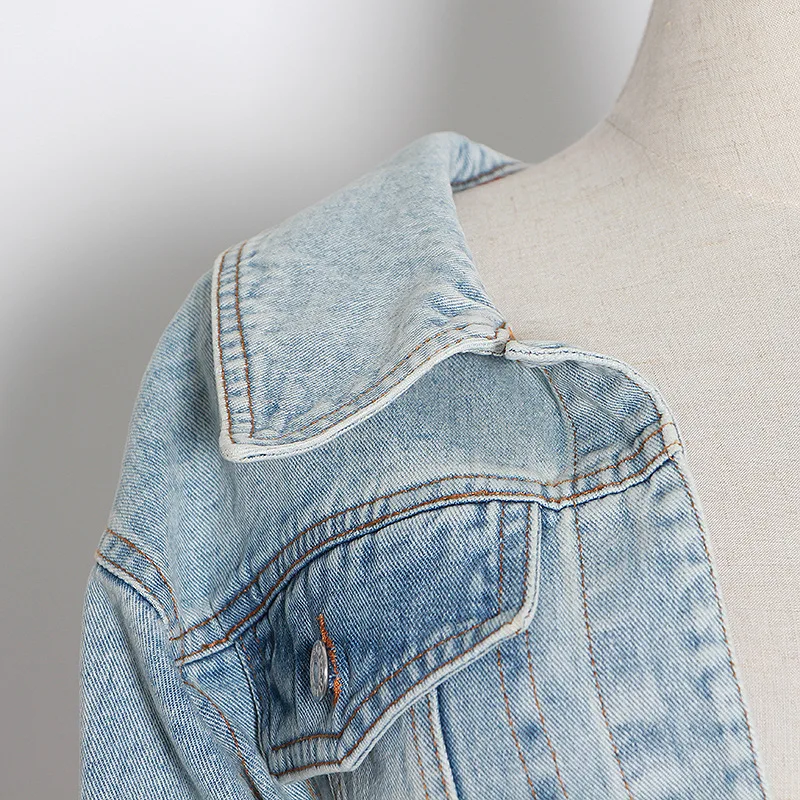 SEASONS New Half Spliced Denim Jacket 