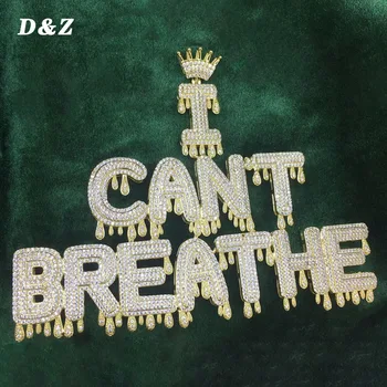 

D&Z A-ZCustom Name Iced Out Crown Bubble Letters Chain Pendants Iced Out Cubic Zircon Bling Custom Gifts For Women