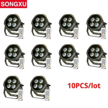 

10pcs/lot 4x18W Waterproof High Brightness Batttery LED 6in1 Par Light Wireless DMX for Nightclub Wedding Party Light/SX-G3034A