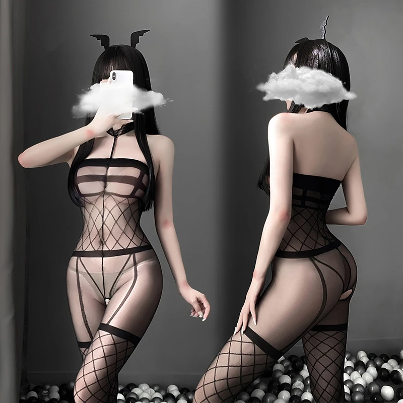 17 Styles Silk Body Stockings Female Erotic Lingerie Women Sexy Open Crotch Underwear Thin Transparent Bodysuit Cosplay Costumes