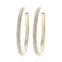 Large Circle Round Hoop Earring Pave Cubic Zircon Lady Gold Earrings Statement Charms Jewelry(China)