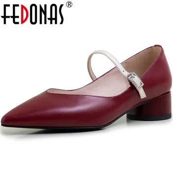

FEDONAS Women Pumps Rhinsetone Lace Up Cow Leather Spring Summer Prom Shoes Fashion Top Quality Pointed Toe Shoes Woman