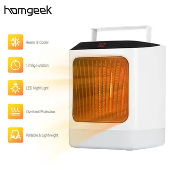 

Portable Electric Space Heater Indoor Fan Heater and Cooler Timer Overheat Protection Space Heaters for Bedroom Office Desktop