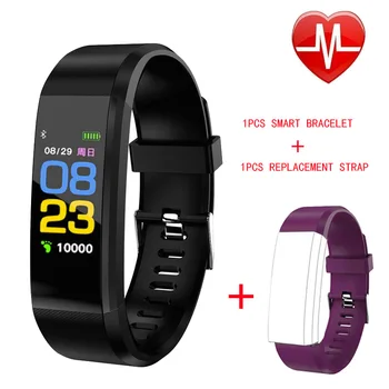 

115plus Bracelet Heart Rate Blood Pressure Smart Band Fitness Tracker Smartband Bluetooth Wristband fitbits Smart Watch Men
