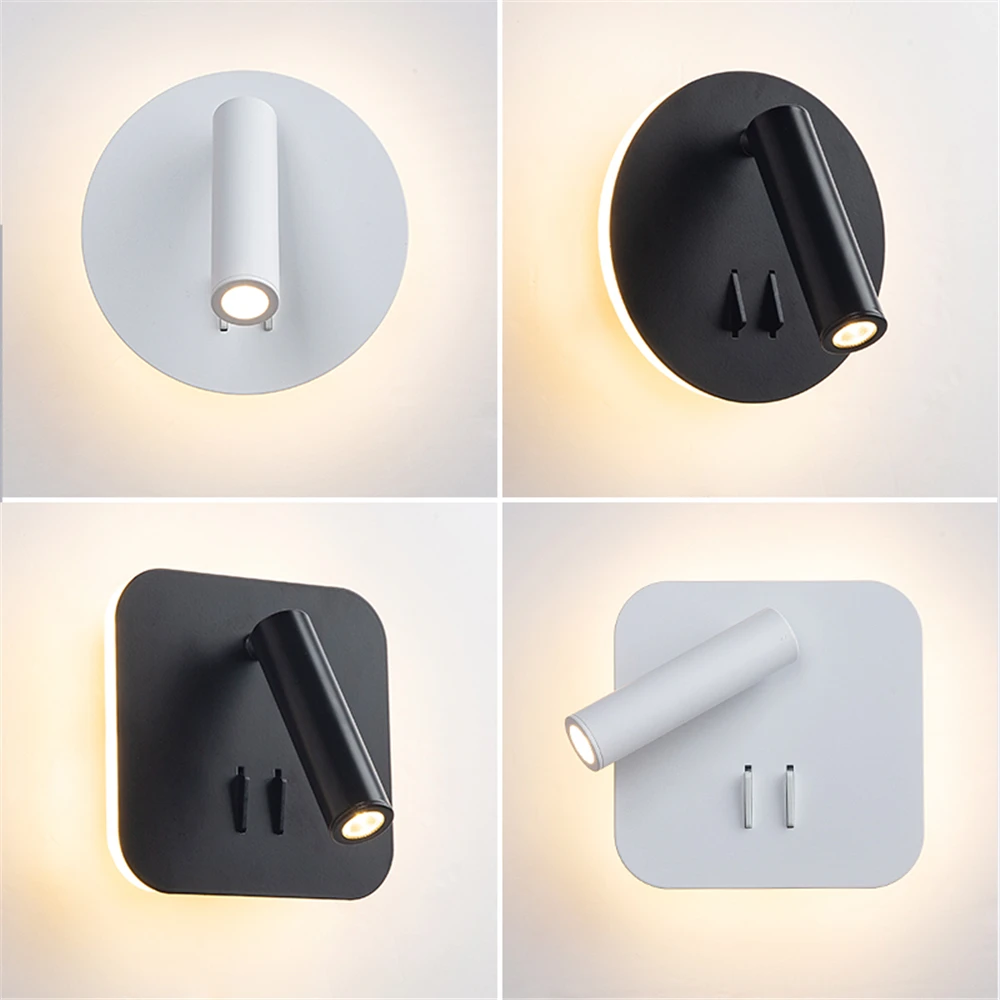 Lámpara de pared giratoria con interruptor, lámpara de lectura, lámpara de pared de salón para dormitorio, lámpara de escritorio, accesorio de iluminación