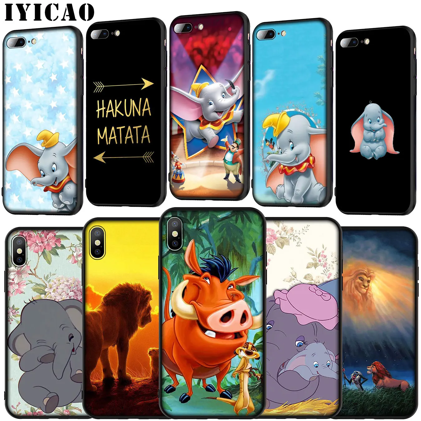 Cartoon The lion king Dumbo Soft Silicone Cover Case for iPhone 11 Pro XR X XS Max 6 6S 7 8 Plus 5 5S SE Phone |