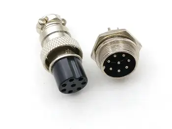 

50set GX16 16mm 8 Pin Audio Cable Chassis Mount Connector