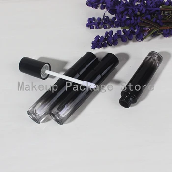 

20/50pcs 6.5ml Empty Round Gradual Black Lip Gloss Tube Lip balm Small Sample Vials Make Up Beauty Refillable Packing Container