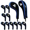High Quality 12Pcs Rubber Neoprene Golf Head Cover Golf Club Iron Putter Protect Set Number Printed with Zipper Long Neck 5