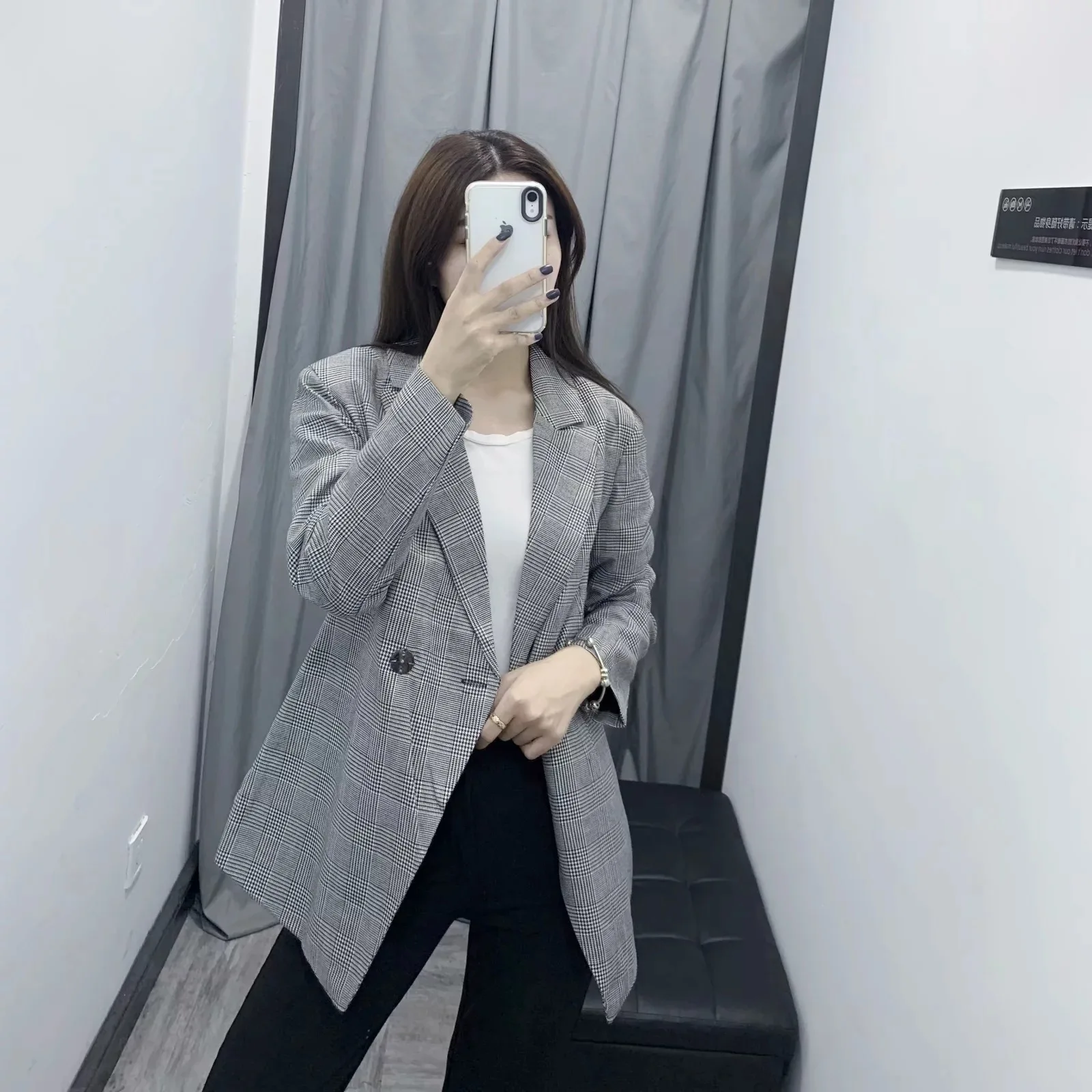 

2019 New Products INS Europe And America WOMEN'S Dress Pattern Suit Waist Hugging Coat