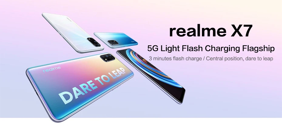 latest realme Original Realme X7 5G Smart Phone 6.4'' 2400x1080 FHD+ AMOLED Screen 64MP MTK 800U 65W Super Charge 4300mAh Battery Google realme phone latest