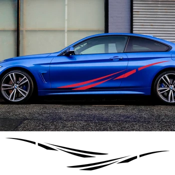 

2pcs Funny Car Stickers Auto Both Side Stripe Body Decals Vinyl Film Wrap Car Racing Automobiles Stickers Car Tuning Accessories