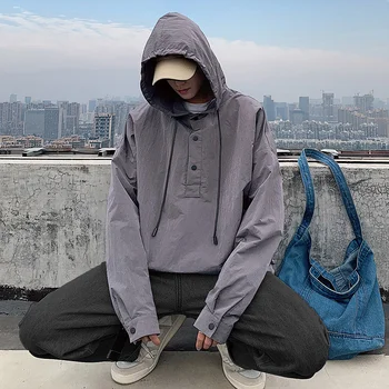 

Men's Jacket 2020 Spring New Handsome Workwear Jacket Loose Casual Hooded Jacket Youth Personality Fashion Trend Men's Wear