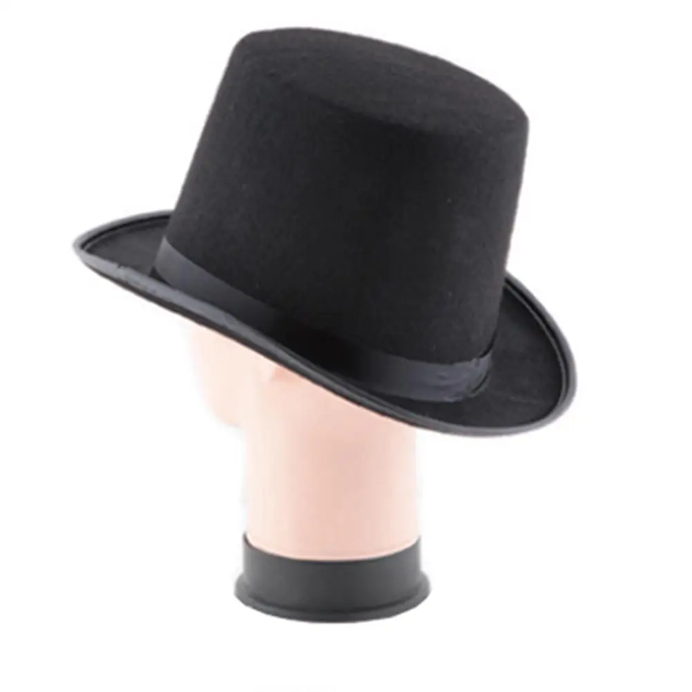 Black Satin Hat Magician Top Hat Equestrian Hat Top Hat Jazz Hat Stage Drama Musical And Other Festival Performance Foreman Hat