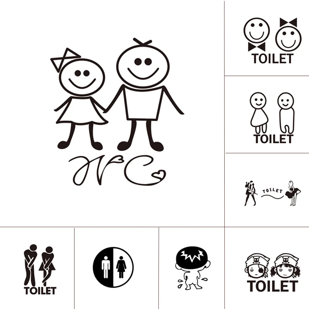 10 Style WC Wall Sticker for Toilet Door Waterproof Stickers Bathroom Decor house Family Home Decoration mural WC wallpaper 10 Style WC Wall Sticker for Toilet Door Waterproof Stickers Bathroom Decor house Family Home Decoration mural WC wallpaper