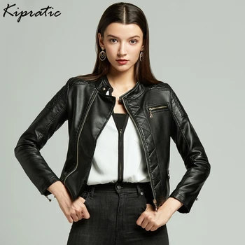 

Plus Size New Spring Autumn Women's Leather Clothing Female Short Slim Jacket Motorcycle PU Faux Leather Lady Coat Jackets