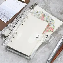 

A5 A6 Spiral transparent PVC Notebook Cover Loose Diary Coil Ring Binder Filler Paper Seperate Planner Receive Bag Card Storage