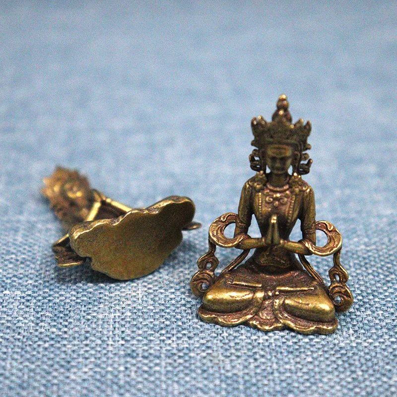 Solid Copper Mini Guanyin Buddha Statue (7)