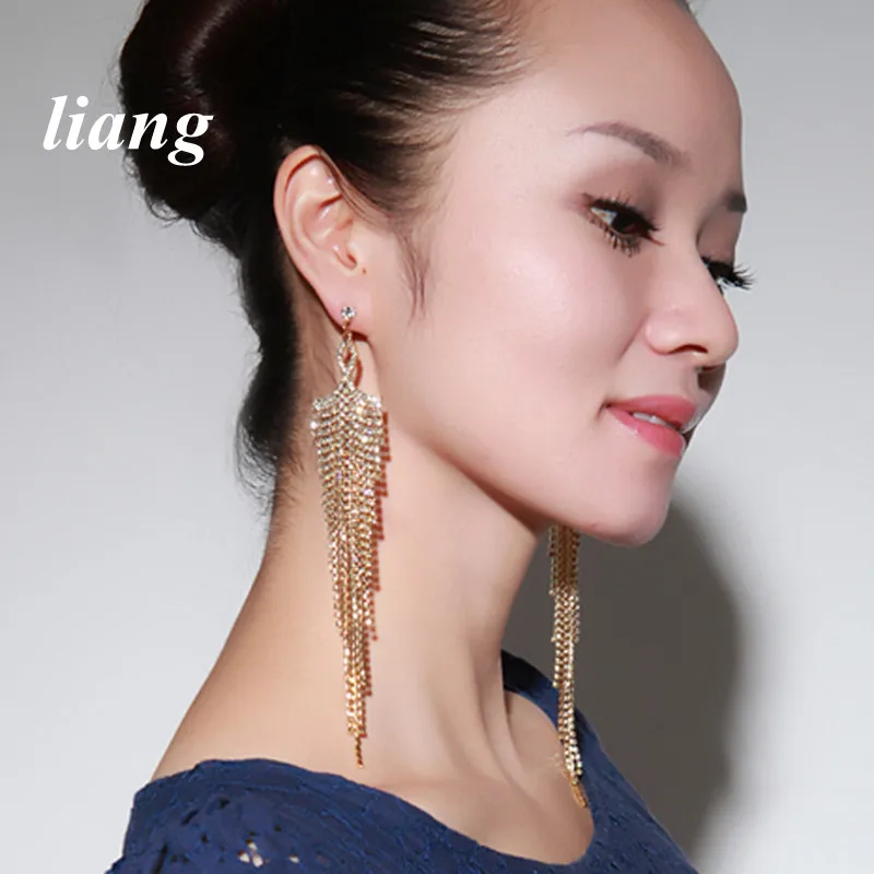 Orecchini Per Donna Oorbellen Dichiarazione Catena Pendientes Largos Nappa Trendy Geometrico Cristallo Euro-Americano Ripristino Antica Wa
