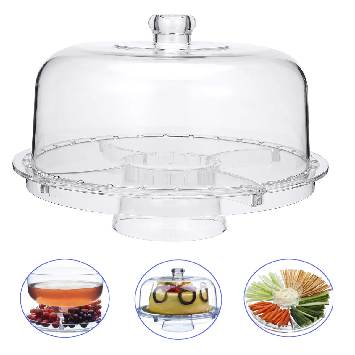 

Plastic 5L Cake Stand Cupcake Dessert Muffin Case Holder Display Container Box Home Birthday Party Wedding Decoration Dome Cover