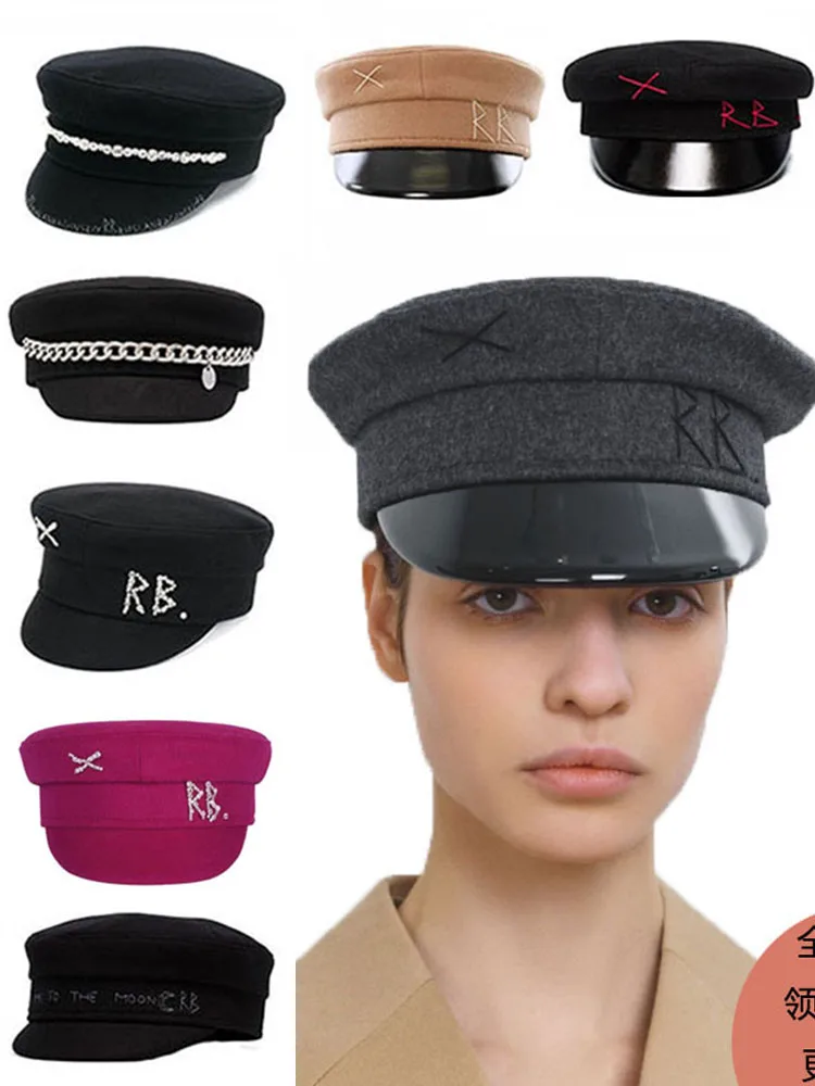 Winter Women Newsboy Caps Flat letter Militray Caps British Vintage Visor cap cotton newsboy cap,windproof winter hat