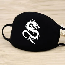 12 стилей, черная хлопковая маска для лица, милая маска для рта в виде животного аниме, унисекс, противопылевые маски для согревания рта, маска для лица