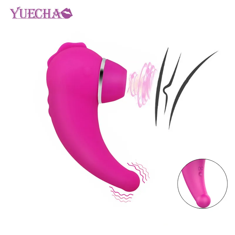 YUECHAO мощный на присосках для клитора вибратор язык вибрационный сосание сосков