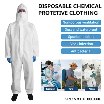 

Professional Hooded protective clothing Antibacterial Protective Suit Chemical Protective Dust-proof Clothing Health protection