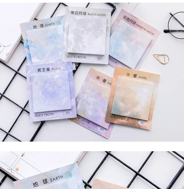 South Korea Stationery Creative Oil Painting Style Square Tearable Message Removable Self-stick Notes Sticky Notes Memo Records