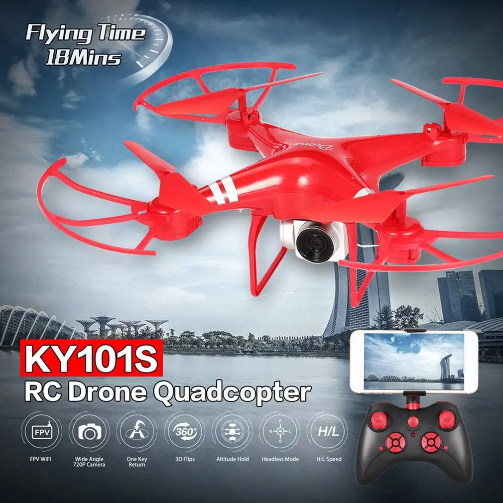 KY101S RC Drone With Camera HD Wifi FPV Altitude Hold One Key Return Landing Off Headless RC Quadcopter Drone Long Flight Time