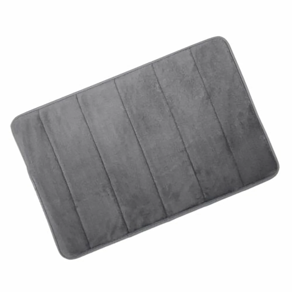 Multifunctional Micro Fabric Memory Foam Bathroom Shower Bath Mat Anti Non Slip Thick Durable Bedroom Kitchen Coral Fleece Carpe - Цвет: gray