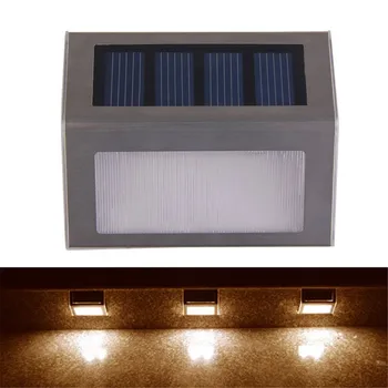 

Solar Power LEDs Outdoor waterproof Garden Pathway Stairs Lamp Light Energy Saving LED Solar wall Lamps Warm White Cold white