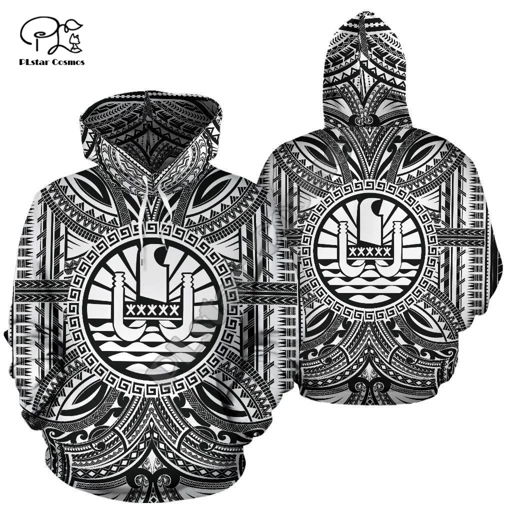 NewBrand French Polynesia Tahiti Country Flag Tribal Culture Retro Tattoo Customize Tracksuit Men/Women 3DPrint Funny Hoodies 20