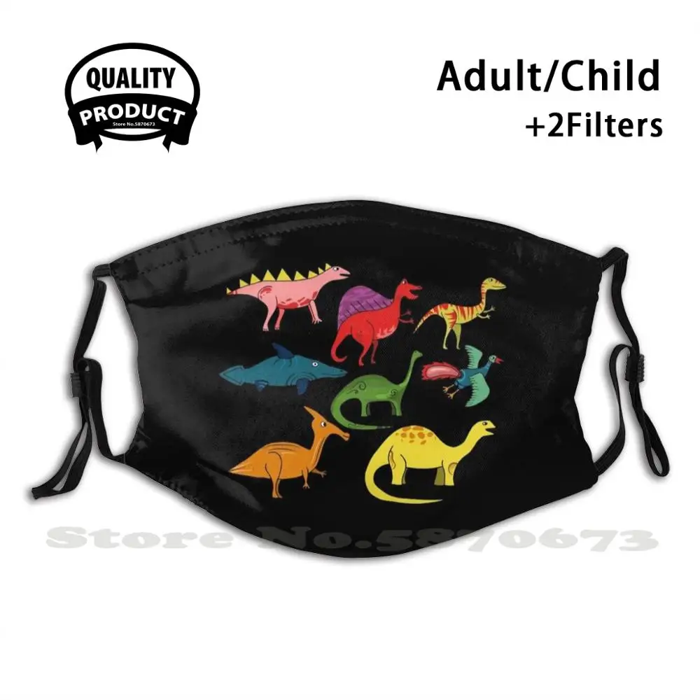 

Retro Dinosaurs Reusable Mouth Mask Filter Cool Funny Masks Facemasktime Facemaskselfie Staysafe Facemasks Fashionmask