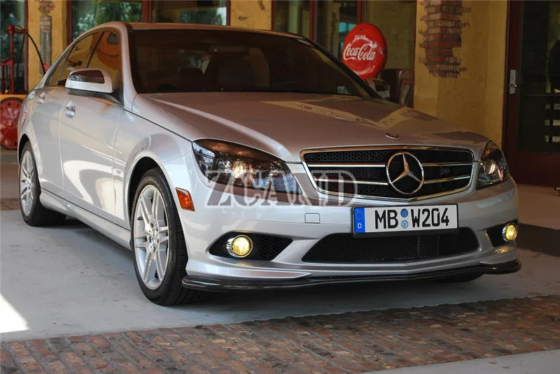 C-TYPE передний спойлер из настоящего углеродного волокна для Mercedes BENZ W204 C-class AMG Sport передний бампер 2007-2012
