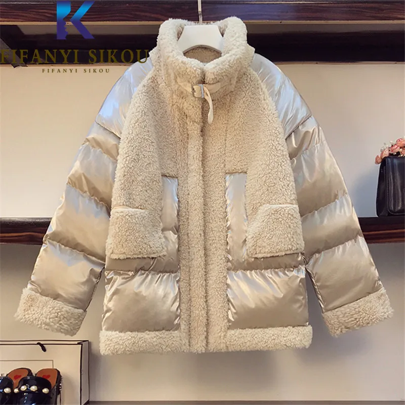 winter-jacket-women-thick-warm-lambswool-spliced-fashion-high-quality-down-jackets-short-parkas-female-casual-loose-cotton-coat