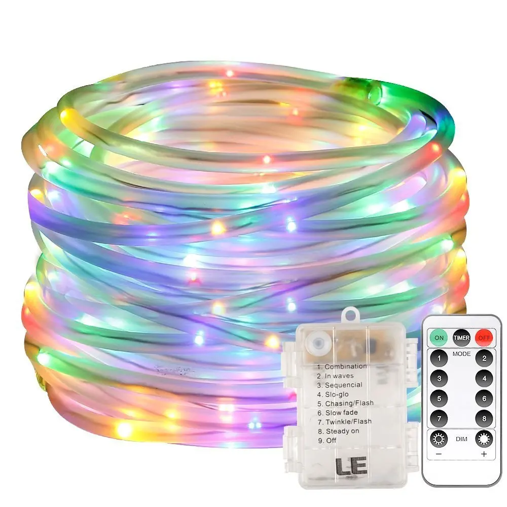 

Hot Sales 10 M 100LED Copper Wire guan zi deng 8 Patterns Waterproof Remote Control Battery Box Rainbow Tube Decorative String L