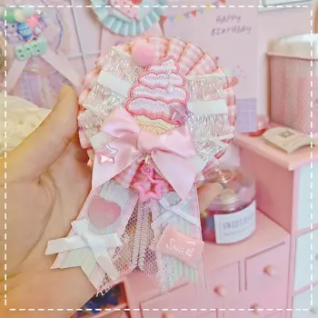 

Sweet Brooch Badge Badge Edge Clip Dual-Purpose Embroidery Ice Cream Cute Match Small Things