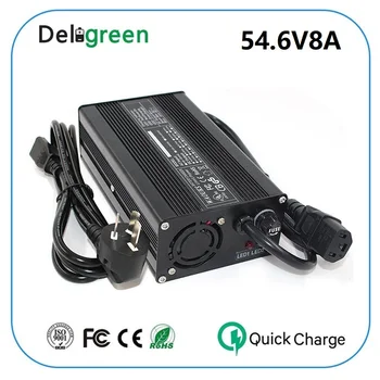 

54.6V 8A Black Charger 13S Universal 48V li-ion battery Charger Output DC 54.6V With cooling fan