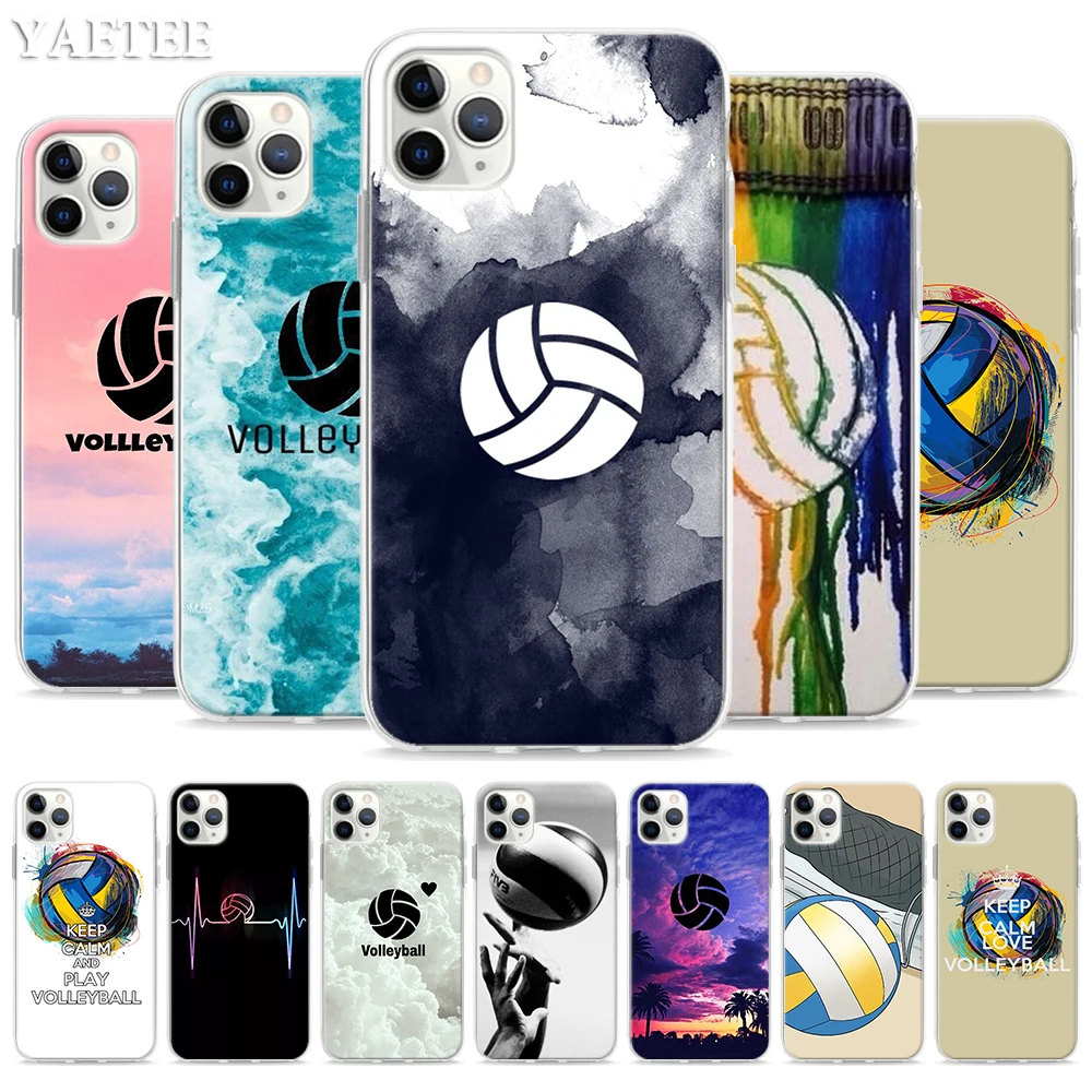 

keep calm play Volleyball Soft Case for iPhone 11 Pro Max XR XS MAX 6 6S 7 8 Plus 5S SE Sillicone TPU Shell Cover