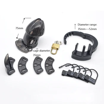 Mini Male Chastity Cock Cage Penis Belt Lock with Four Rings Gay Adults Sex Toys for man great sex stimulation and pleasure 2