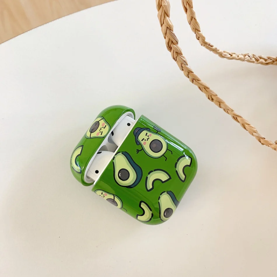 Беспроводной Bluetooth чехол для наушников для Airpods 2 чехол Роскошный чехол авокадо защитный чехол для Apple Air Pods Earpods аксессуары