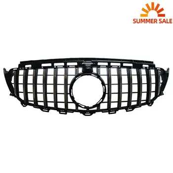 

For Mercedes Benz W213 E200 E300 E400 E43 AMG 2016 2017 2018 2019 GT R Style Front Grille Upper Grill Chrome Silver /Black Color