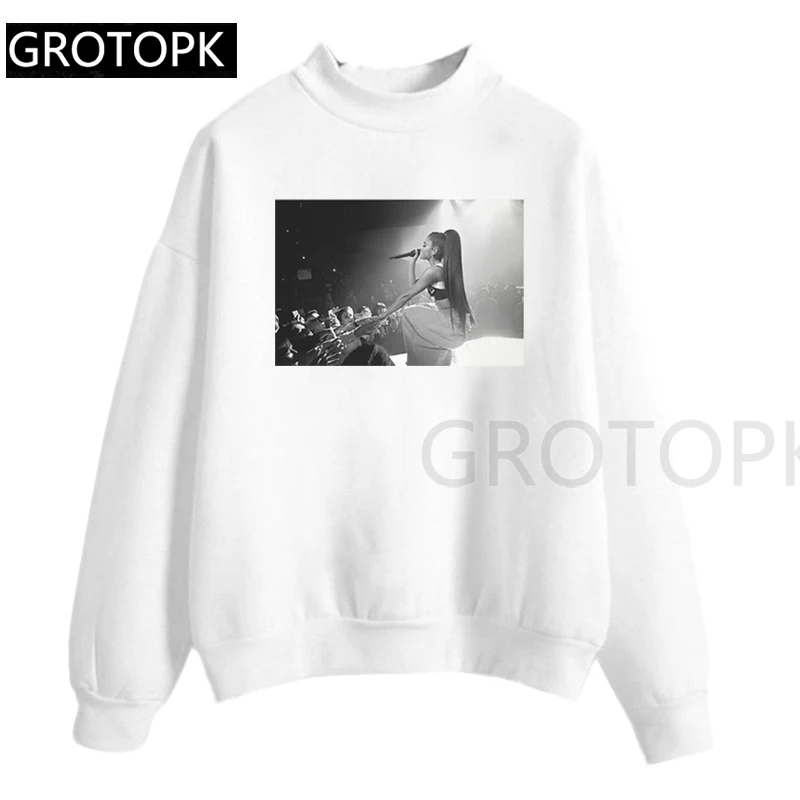 Ariana Grande Harajuku женские толстовки и худи женские розовые и Белые Повседневные флисовые худи с капюшоном для женщин и девушек