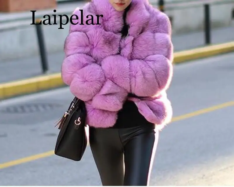 Новое поступление 2019 Женское зимнее плотное меховое пальто Laipelar куртка из